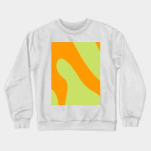 Boho abstract green and orange pastel swirl pattern Crewneck Sweatshirt